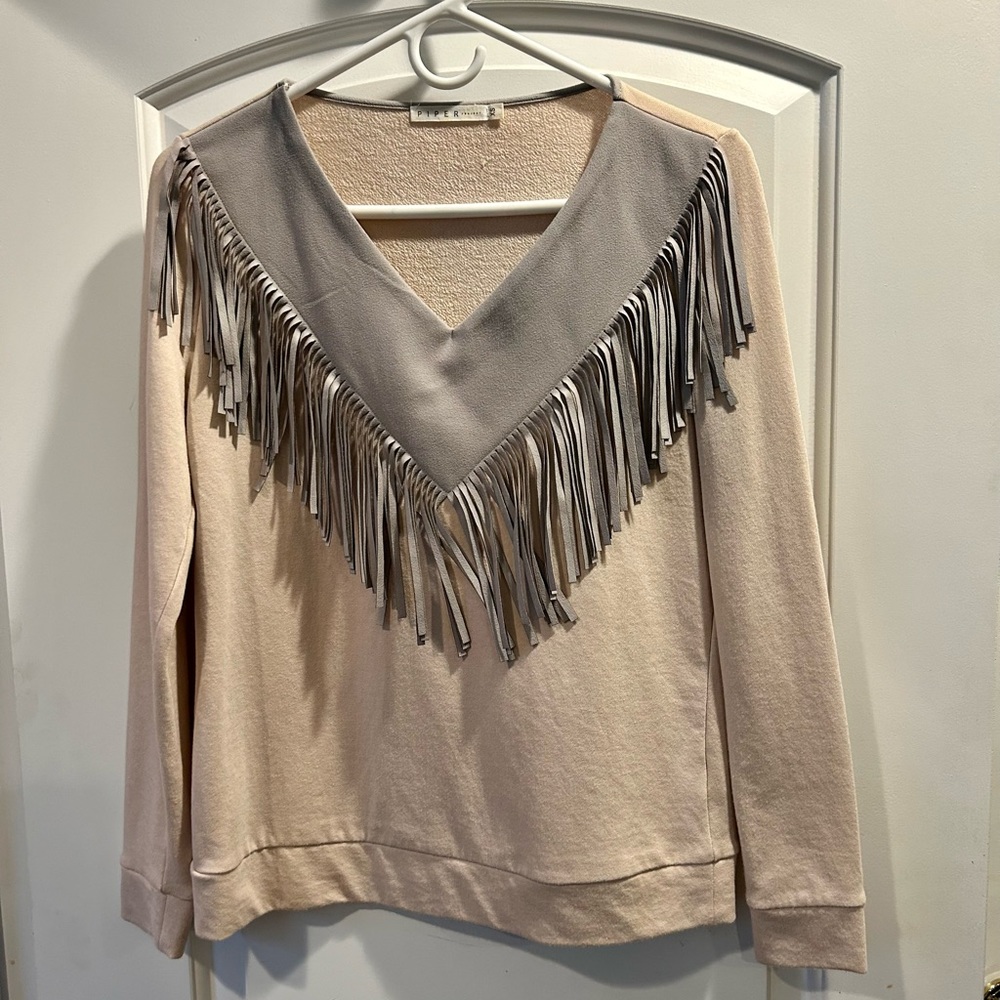 NWOT Piper Project Fringe Terry Crewneck
